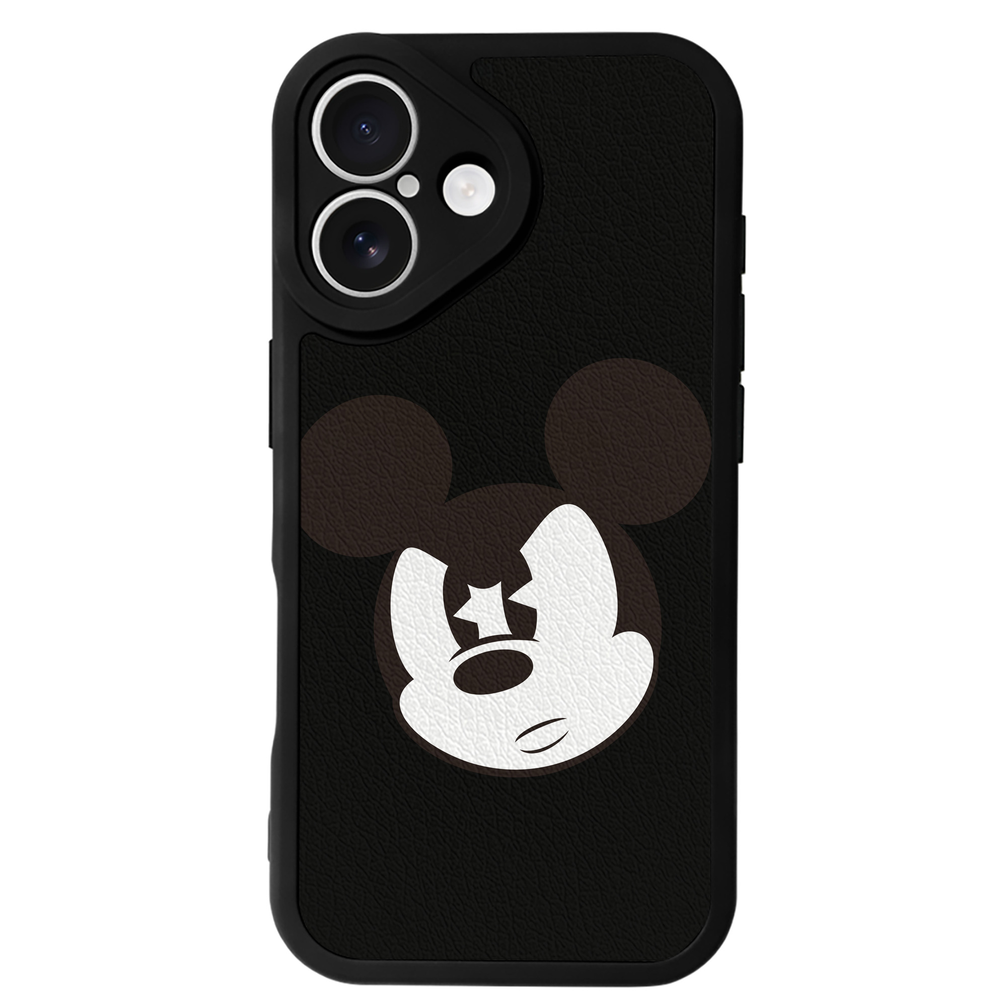 （画像用） ミッキーマウス Mickey Mouse 【iPhone 16シリーズ対応】シリコンスマホケース（レザー調） 材質：シリコン